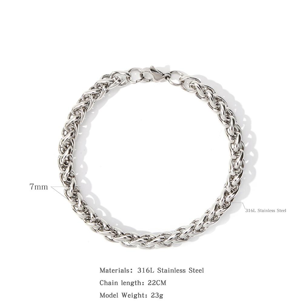 Hip Hop Stainless Steel Spinal Chain Bracelet Simple Men Titanium Steel Jewelry Fashion Party Accessories Gifts