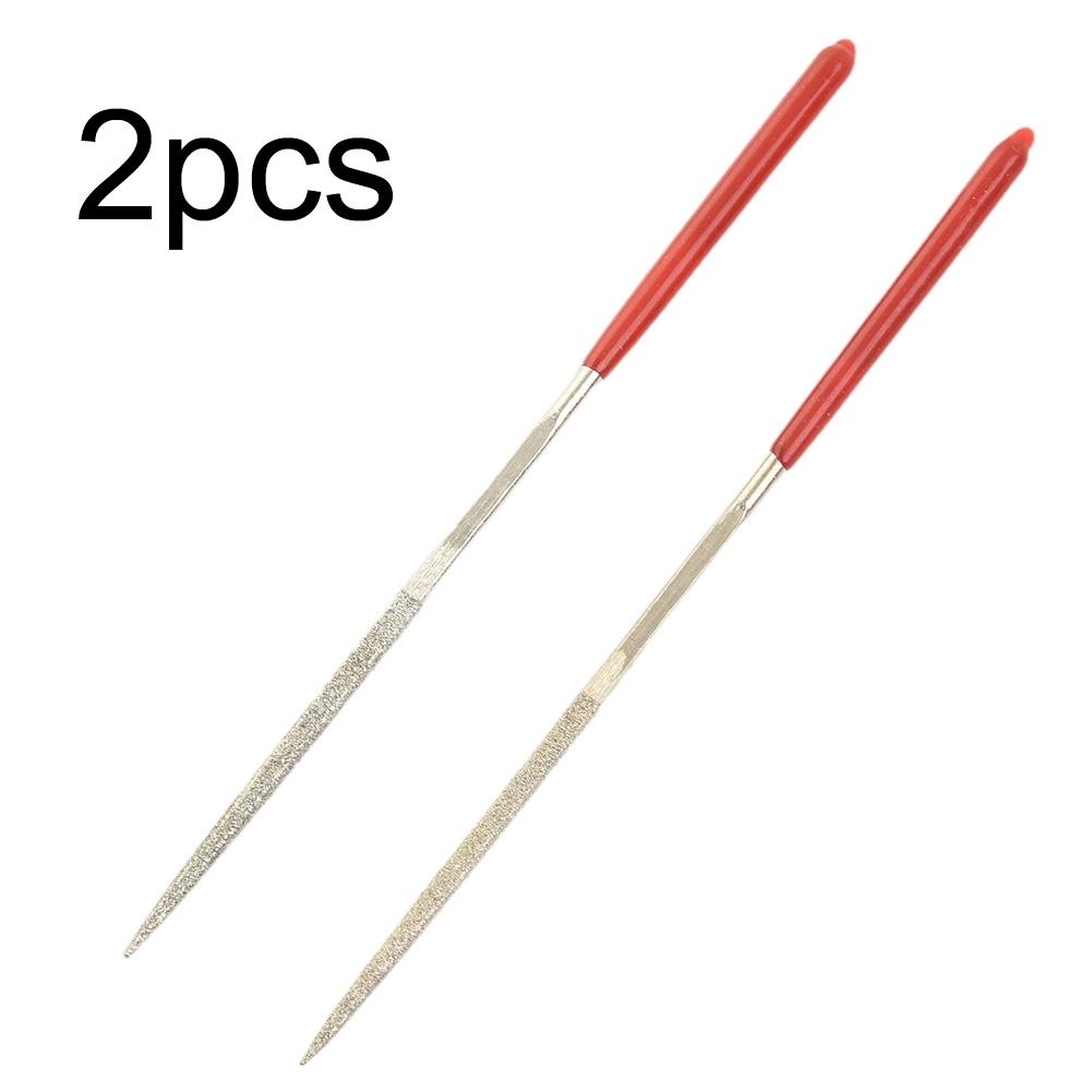 Hand Tools Diamond Files Shape Steel Silver + Red Square Rectangle