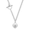 Versatile Heart 26-Letter Stainless Steel Necklace with Engravable Clavicle OT Chain