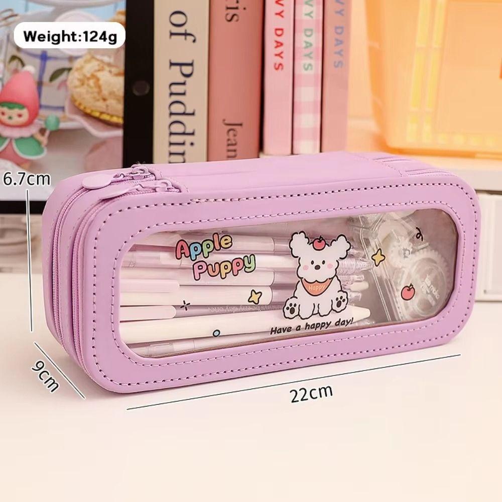 Good Looking Transparent Pencil Bag Panda Stationery Storage Bag Large Capacity Pencil Bag  Student