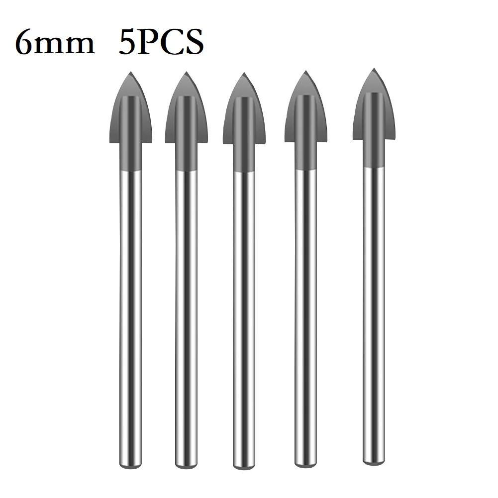 5PCS 312mm Carbide Drill Bits for Tile and Glass Effective for Drilling Holes In Different Materials for DIY Projects