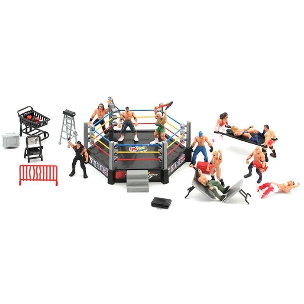 Arena Cage Wrestling Toys Fighting Station Gladiator Model Set Wrestling Figure  Battle Game Toy