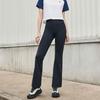 Anta Plain Simple High Waist Tight Ice Silk Flared Casual Pants Women bottoms Black 962427305-3