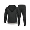 Conjunto de Fato de Treino Masculino com Capuz Outono Inverno 2025 Jaqueta com Zíper e Calças Conjunto de 2 Peças Roupa Casual Desportiva Conjuntos Masculinos