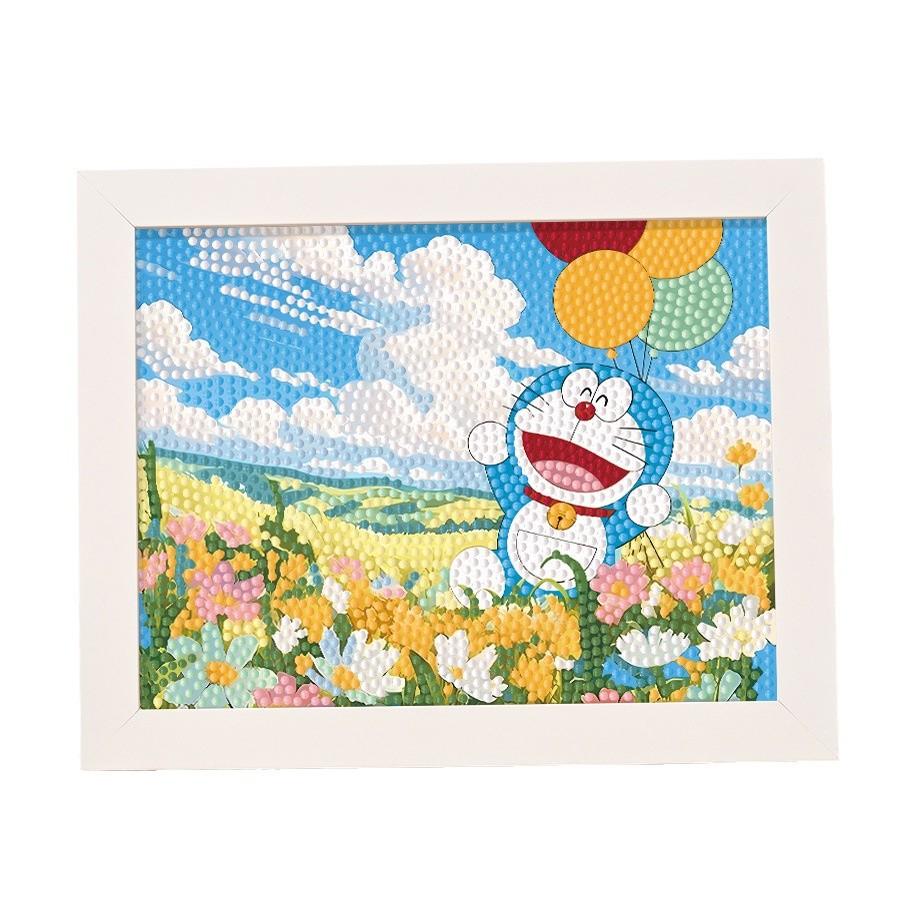Panda Diamond Sticker Children's Handmade Material Package Cute Cat Cartoon Robot Cat Jingle Cat Point Diamond Painting