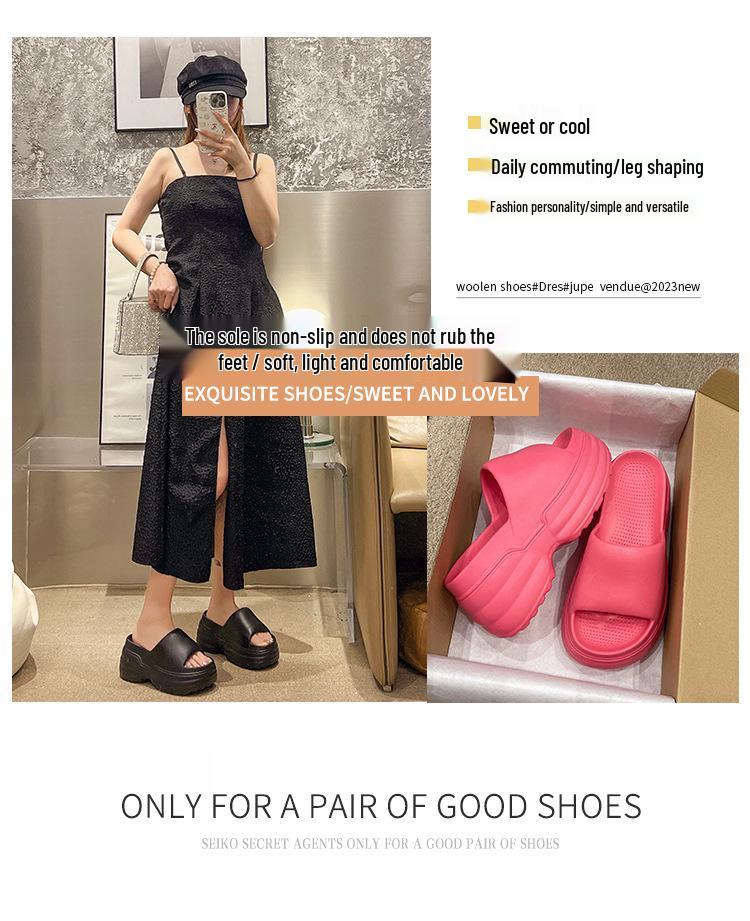 Women's Summer Thick-Soled Height-Boosting Flip-Flops – Ultra-Light, Soft EVA Versatile Slippers