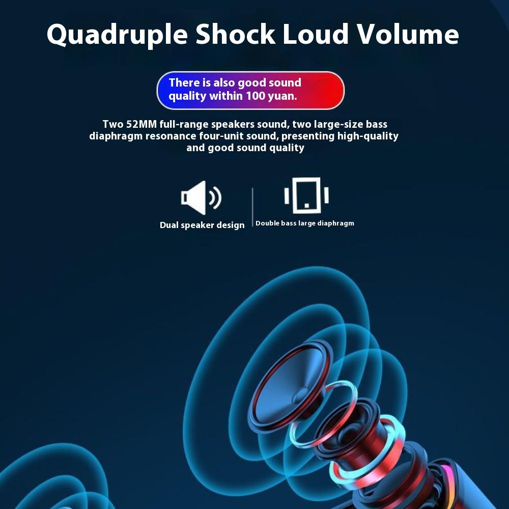 Marquee Luminous Mini Sound Blaster Audio Desktop Strip Portable Subwoofer High Power Bluetooth Speaker