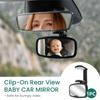 Shatterproof Clip On Car Mirror for Baby Safety Baby Observation Mirror  Child Observation