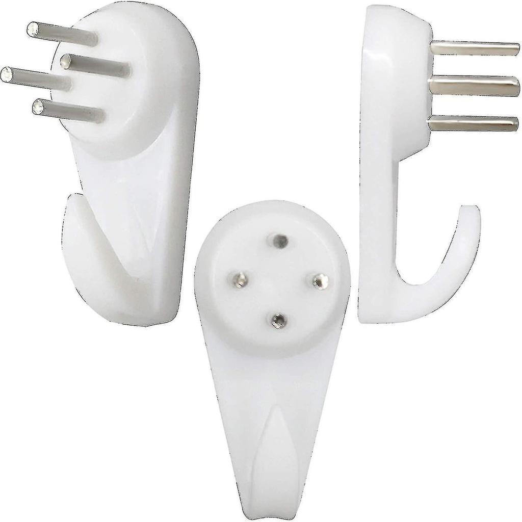 100pcs Invisible Nail Screws Wall Hooks No Trace Picture Hangers Non-mark Hook,30x15mm - J
