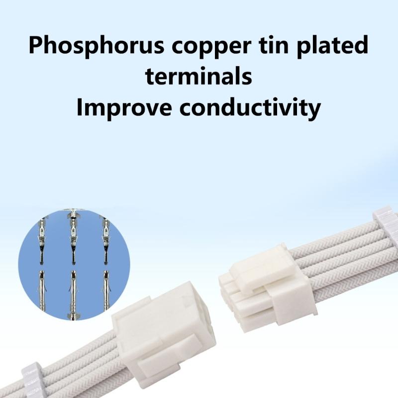 ATX12V CPU Power Cable Extension Sleeved Power Cable 8Pin CPU Power Extension Cable for Enhances Compatibility 300mm