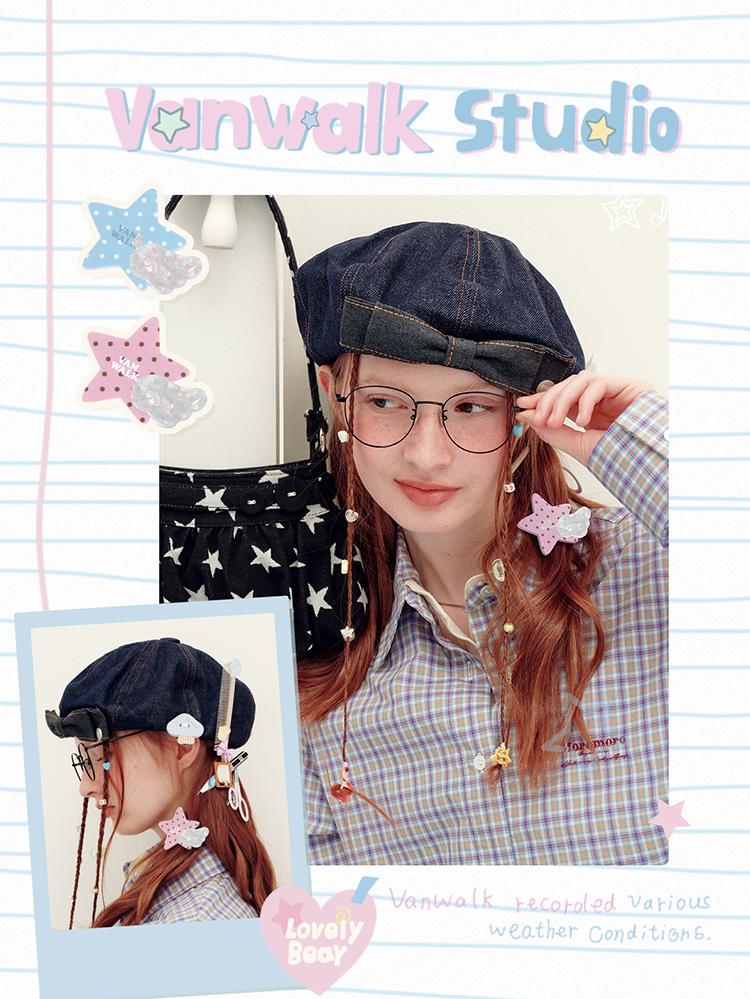 Vanwalk Cozy Hair Clip [Heart X Black]