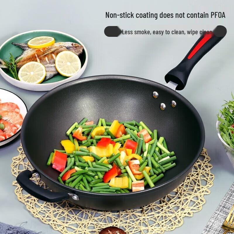 Chuidahuang 36cm Non-stick Cast Iron Wok