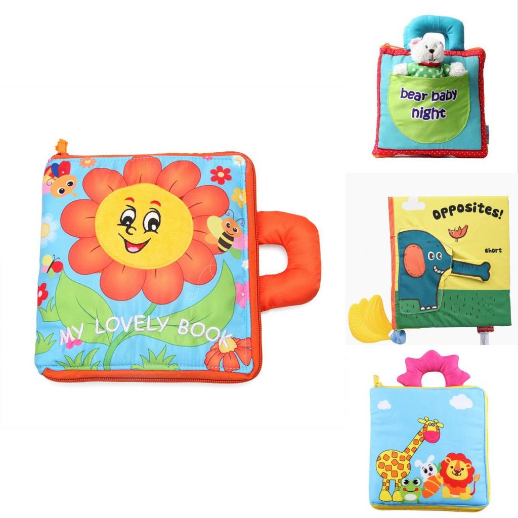 Neues Stoffbuch für Kinder Reißfestes Blumen-Spielzeug Stoffbuch Baby-Spielzeug Frühpädagogisches Stoffbuch