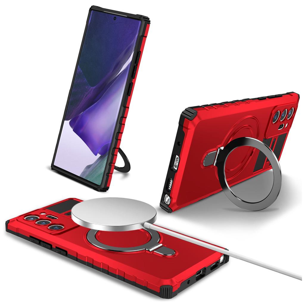 For Samsung Galaxy Note20 Ultra/Note20 Ultra 5G Case PC+TPU Kickstand Magnetic Phone Cover
