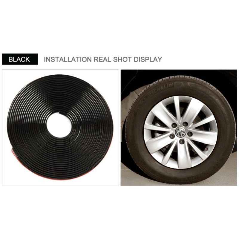 8M Car Wheel Rim Protector Decor Strip Rubber Tire Guard Line Rimblades Car Styling Moulding Trim