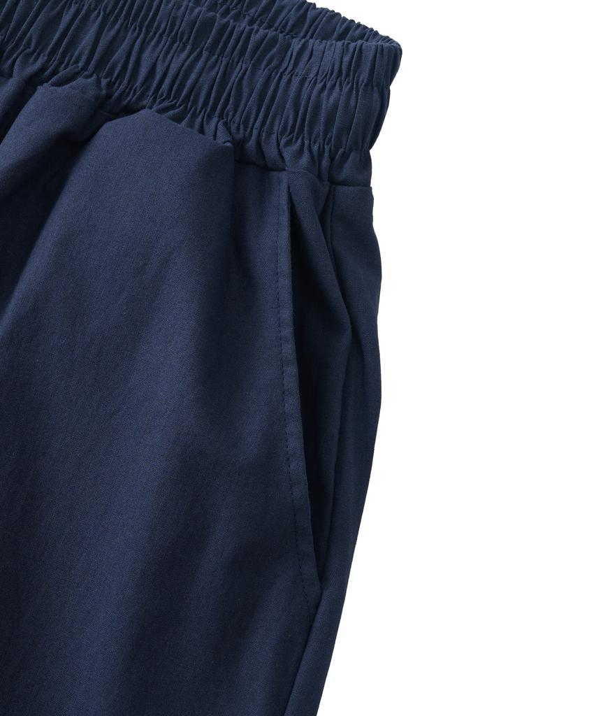 ANALOG MOOD Linen-Like Wide Pants (Navy)