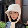 Winter Bomber Hats Down Cotton Bib Cap New Ear Protection Hat  Men Women