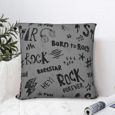 Sprühfarbe Wörter Rockstar Kissenbezug Polyester Kissenbezug Dekoration Wurfkissenbezug Bezug Zuhause mit Reißverschluss
