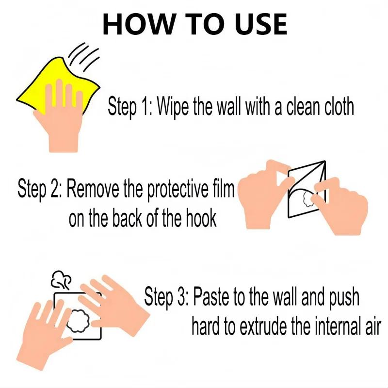 10 Pieces of Strong Self-adhesive Wall Hooks, Hangers, Key Holders, Towel Racks, Kitchen Transparent Adhesive Wall Hooks