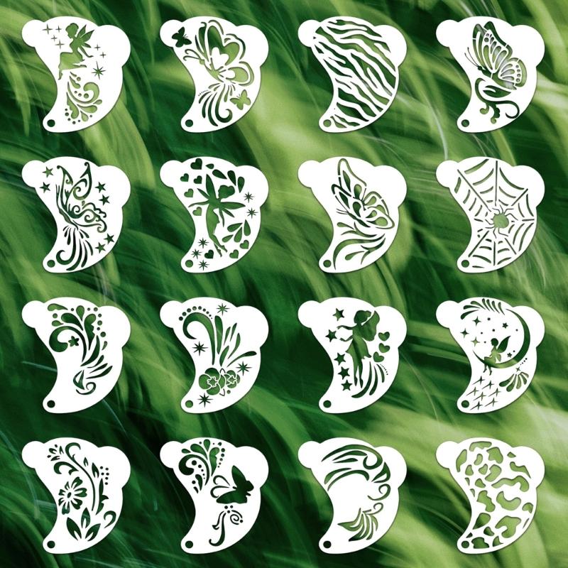 Face Art Templates with Smooth Surfaces Drawing Stencils for Easy Cleaning and Professional Cosmetic Applications