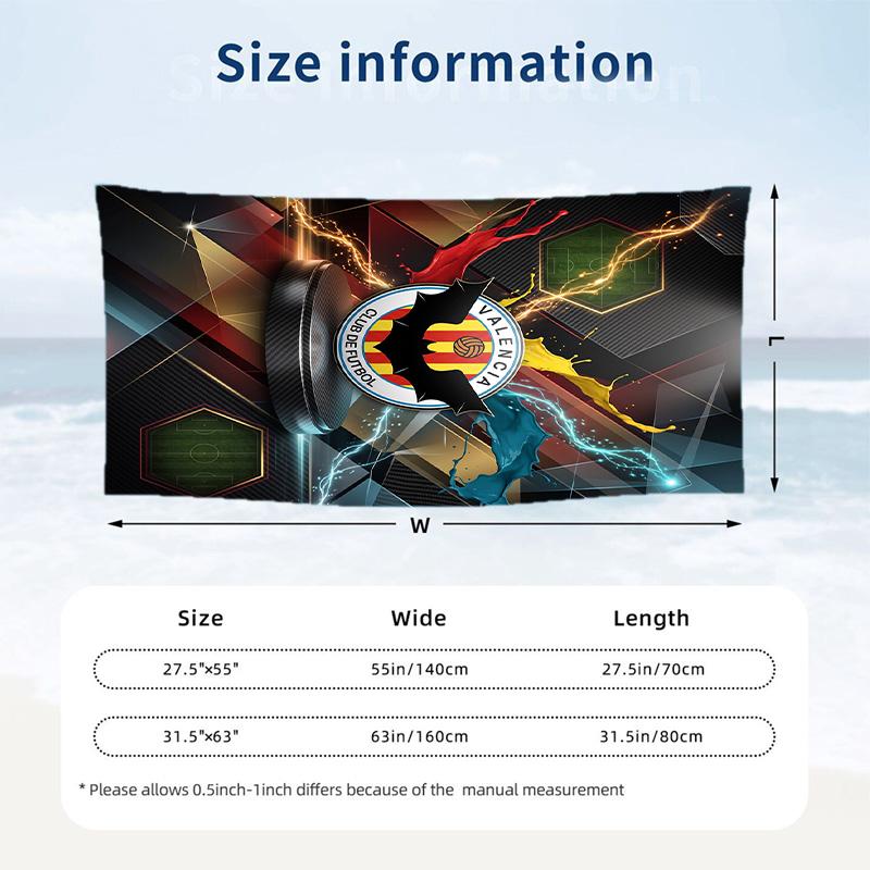 Valencia FC print Quick Dry Beach Towel Microfiber Absorbent Portable Travel Swimming Towel