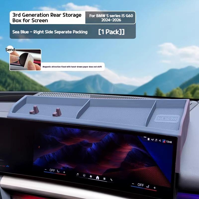 For BMW 5 series i5 G60 2024-2026 Car Third-generation screen rear ETC silicone storage box navigation interior accessory