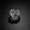 Adjustable Vintage Angel Heart Ring Women Men Gothic Punk Boho Finger Copper Statement Jewelry