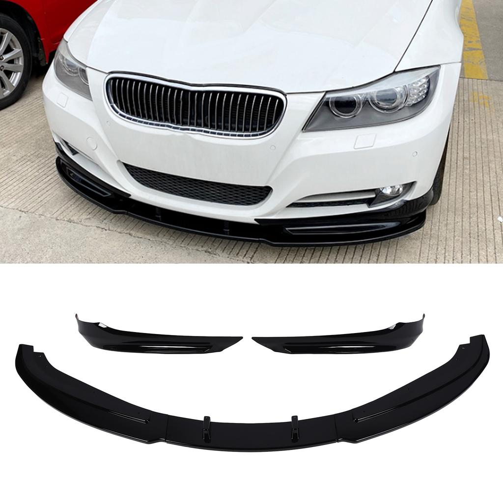 5PCS Front Bumper Lip Chin Spoiler Splitter Sporty Bumper Lip Body Kit Fit for 3 Series E90 E91 LCI 2007 to 2012