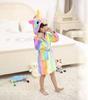 Unicorn Kids Unisex Bathrobe Girls Boys Hooded Pajamas Sleepwear Nightwear