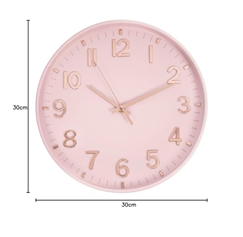 HZDHCLH Nástěnné hodiny, Nástěnné hodiny, Stylové, Tiché, Skandinávské (Růžový)…