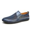 Men's Breathable Mesh Summer Sandals - Size 50, Soft Sole Slip-on Leather Shoes for Dad