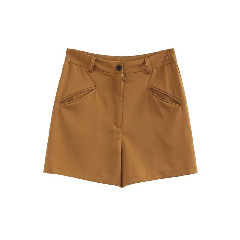 Kaslead New Arrival Women's Clothing Fashion Style Fashion Casual Minimalist Versatile Pocket Decoration Half-Length Shorts
