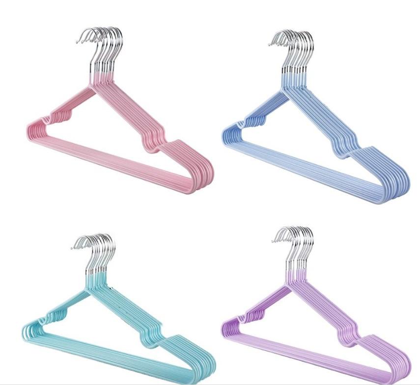 10pcs Children Adult Clothes Hanger Clothes Drying Rack Non-Slip Metal Shirt Hook Hangers Coat Hanger Clothes Accessories Rack