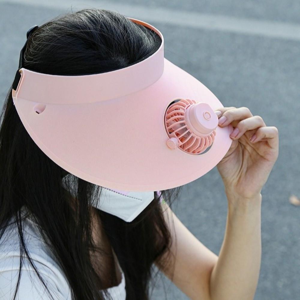 Built-in Fan Empty Top Cap Three Temp Settings Sun Hats Fashion Cooling Fan Hat  Women's Wear