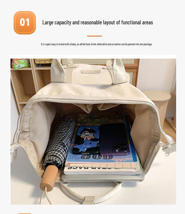 Stylish Mommy Bag: Hand-held Baby & Mother Backpack for Light Travel
