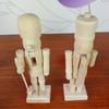 6PCs Christmas DIY Crafts Wooden Unfinished Nutcracker Figurine Unpainted Nutcracker Puppet Walnut Soldier Ornament Unfinished