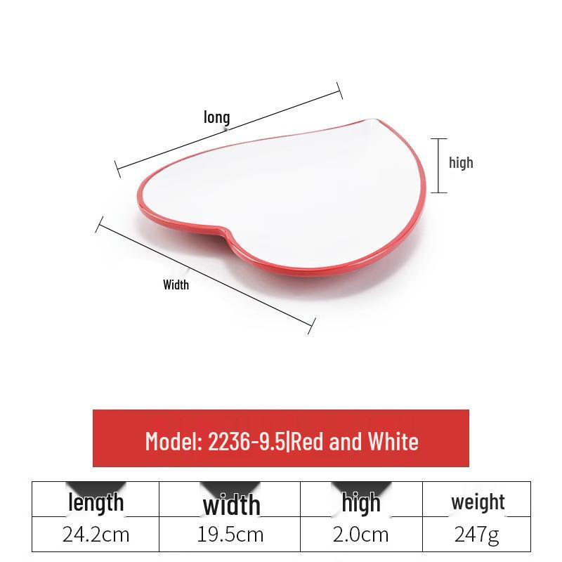 High-Foot Red & White Melamine Tableware Plates for Hot Pot Restaurants – Ideal for Cold Dishes & Tripe.