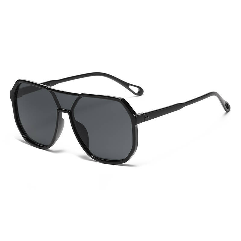 

Double Beam Sunglasses Women Fashion Oversized Square Frame Uv400 For Parties Black Gray