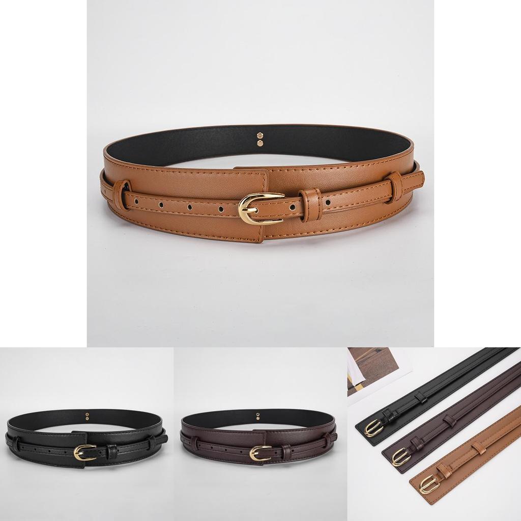 Womens Elegant Pu Leather Belt Alloy Pin Buckle Fashion Waist Strap Suitable For Work And Leisure