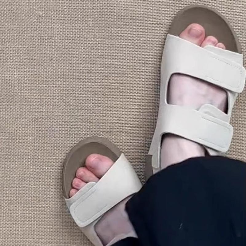 Platform women's new versatile Velcro retro one-word sandals wear casual beach cool slippers