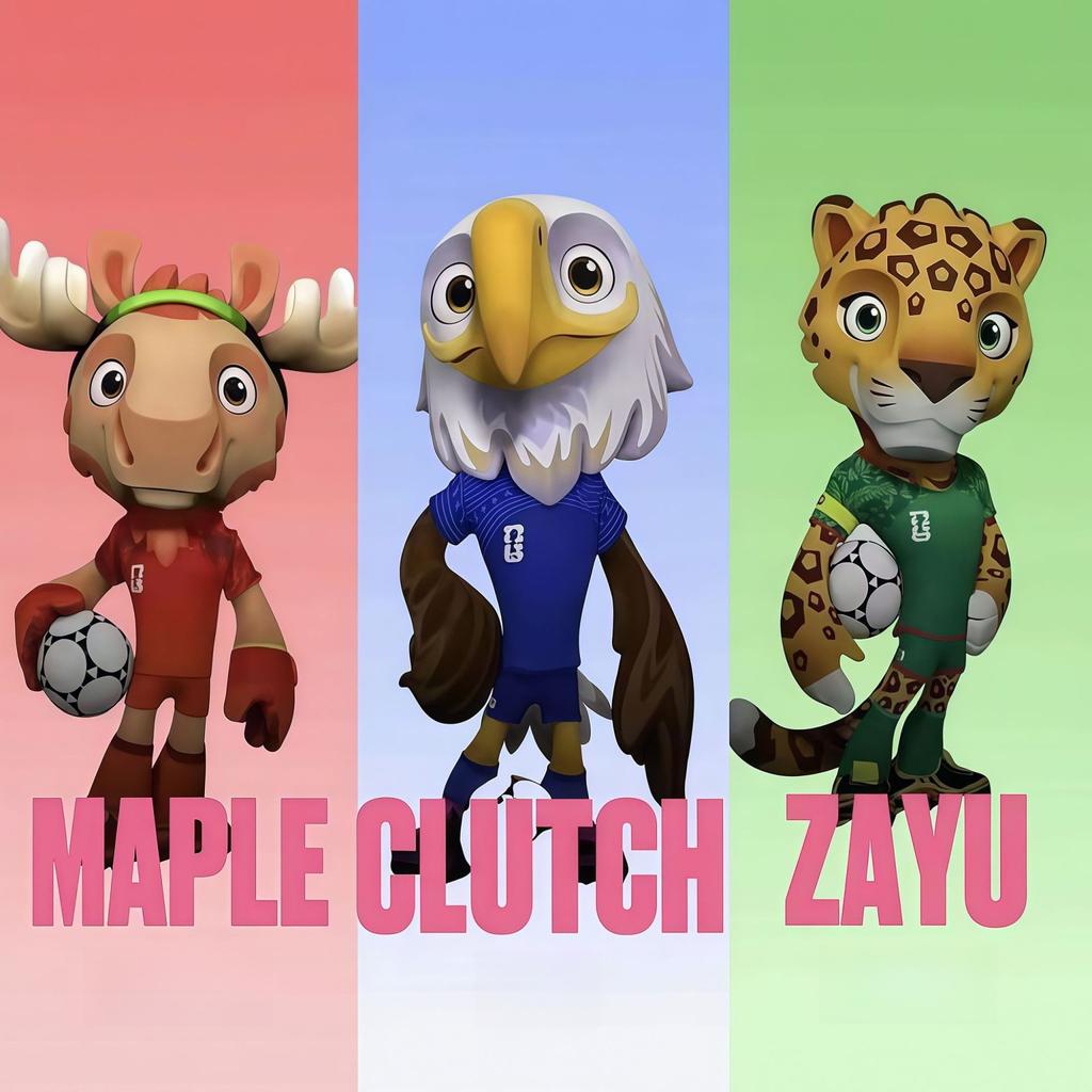 WM-Maskottchen-Plüschtier-Schlüsselanhänger USA-Mexiko-Kanada 2026 – 25 cm – Offizielles Sammlerstück