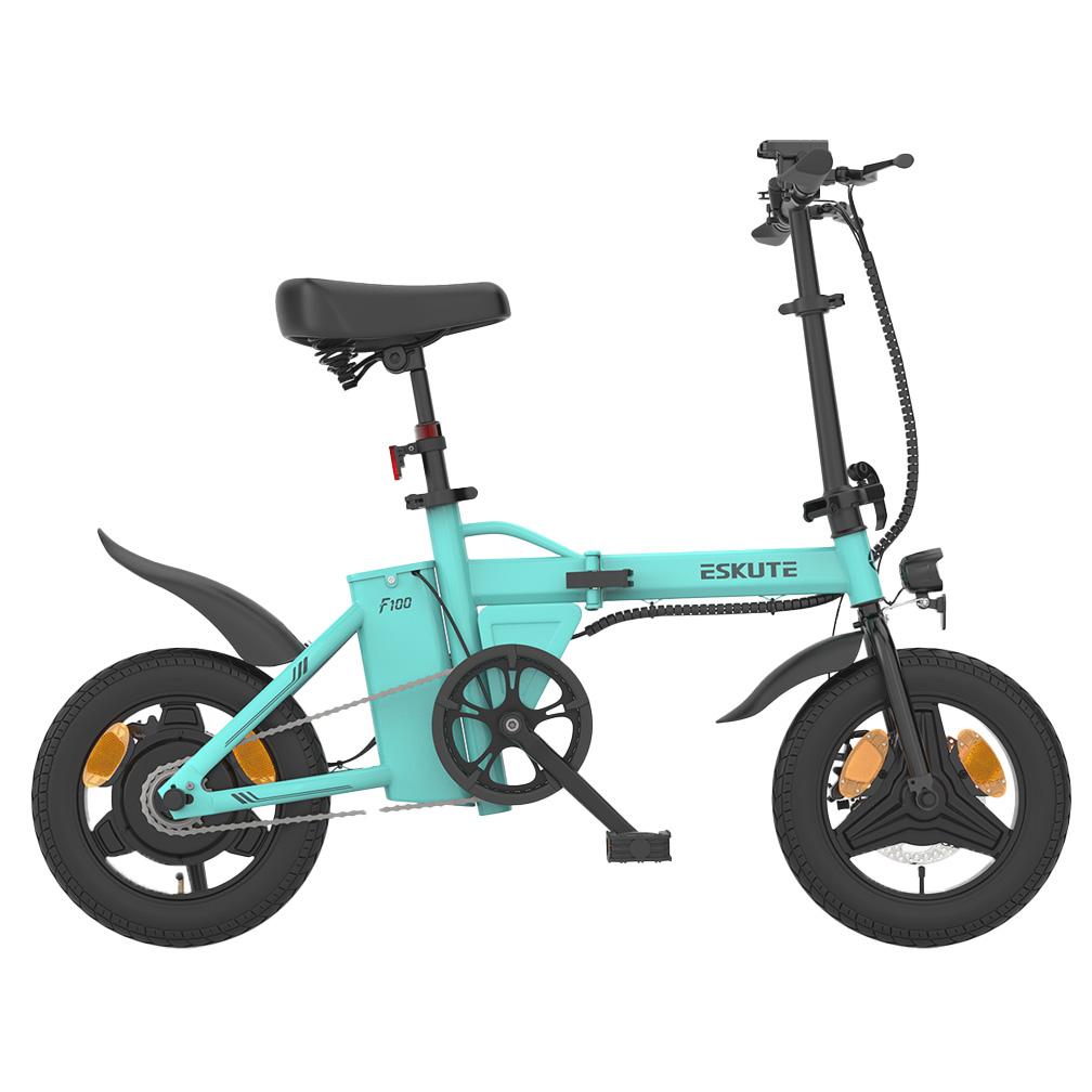 ESKUTE F100 25km/h Opvouwbare Pedelec 250W, 36V Batterij, Dubbele Schijfremmen, 14"×2.125 Band, Snelheidssensor, Telefoonhouder met Oplaadpoort