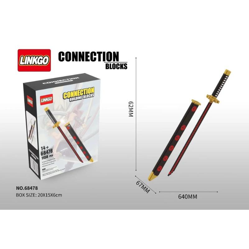 One Piece Schwert Linkgo Micro Bausteine Roronoa Zoro Sandai Kitetsu DIY Zusammengebaute Verbindung Mini Ziegel Spielzeug