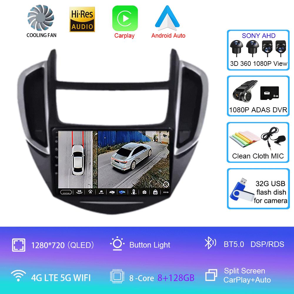 Car Radio Android 14 For Chevrolet TRAX 2014 2015 2016 Carplay Auto GPS Navigation WIFI+4G 2Din Head Unit BT Stereo Video Player