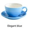 European Style 300ML Solid Color Coffee Cup and Saucer Gift Ceramic Cappuccino Latte Cup Cup and Saucer Set Multi-color Optional