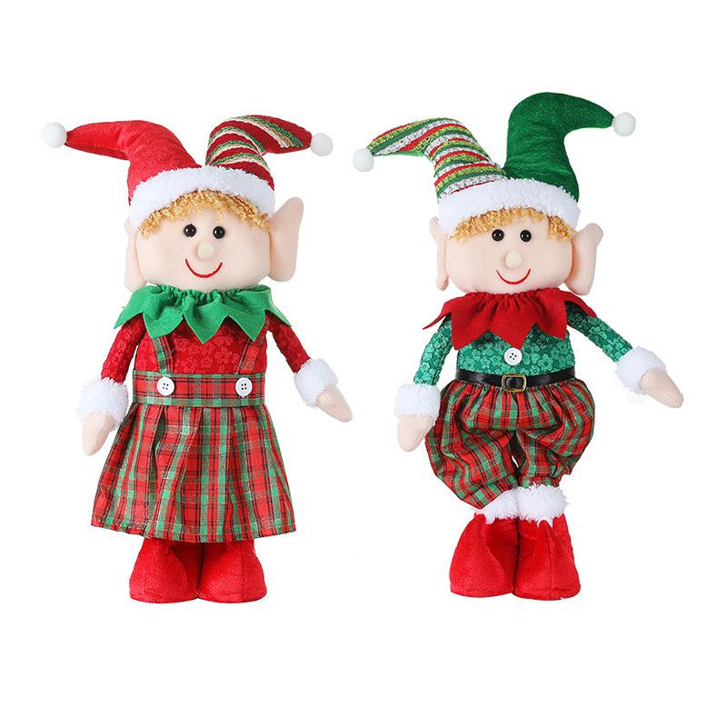Christmas Decoration Elf Doll Christmas Gift Retractable Elf Doll Under The Christmas Tree Dress-up Props