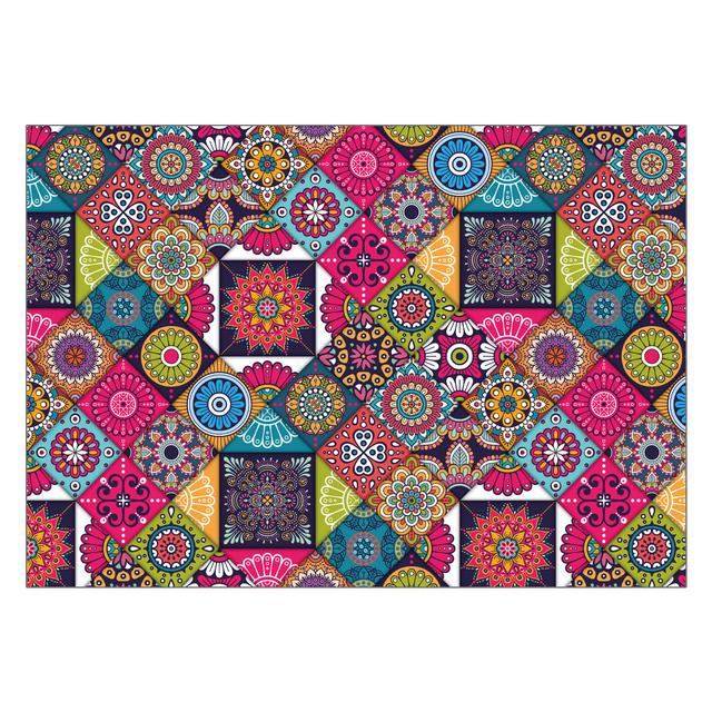Entrance Door Bohemian Mandala Pattern Carpet Non -Slip Bath Mat Soft Living Room Bedroom Decorative Carpet Mat For Children