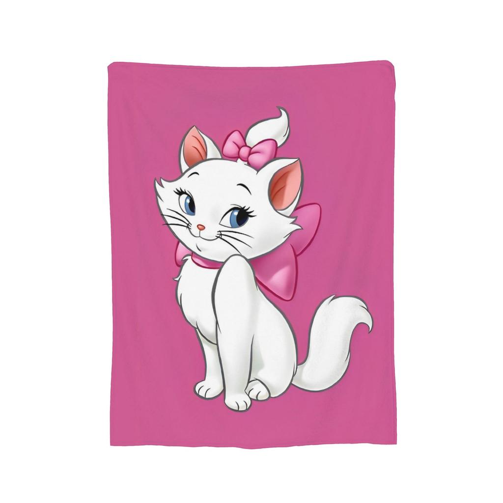 Aristocats Marie Cat Blankets Cartoon Flannel Funny Warm Throw Blankets for Bedspread  Winter,