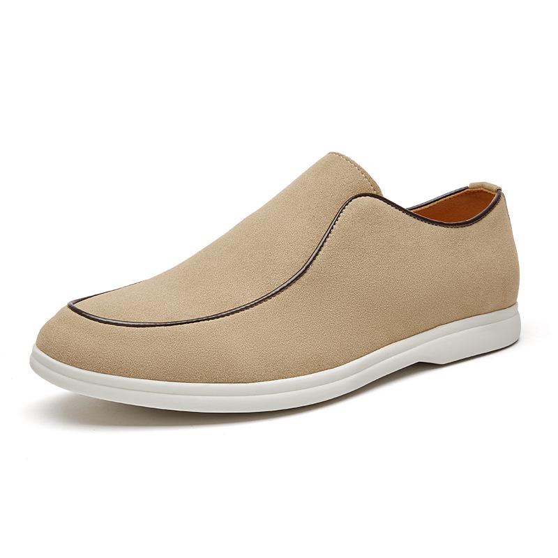 Men s Autumn Leather Slip-on Loafers - Large Size Business Casual Moccasins 43