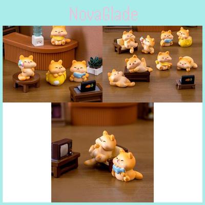 Adorable Resin Fat Cat Figurine Blind Box Cute Cartoon Miniature Animal Decor